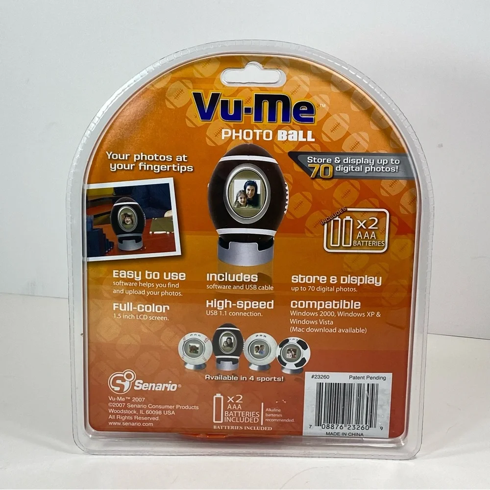 Vu-Me Photo Ball Football Digital Photo Frame 70 Photo Storage Nee Software USB